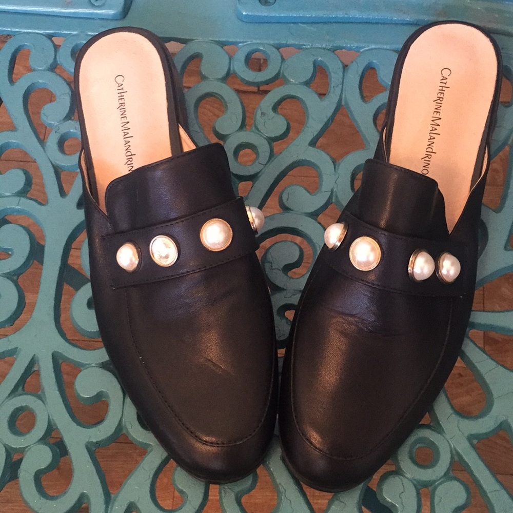 NEW Loafers leather Catherine Malandrino black
